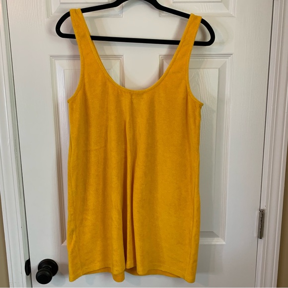 Zara Terrycloth Yellow Tank Dress, size L - Picture 5 of 6